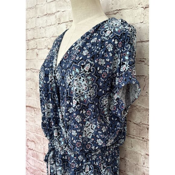 Style & Co Womens Wide-Leg Jumpsuit Blue Power Scarf Print Stretch Jersey - M - Picture 3 of 3